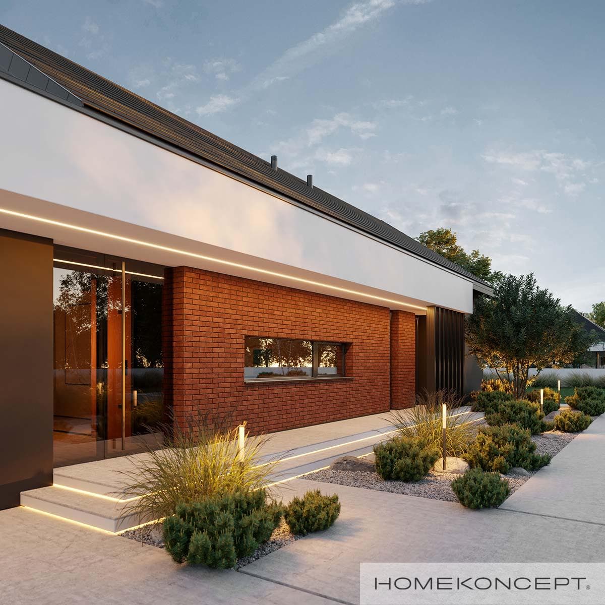 Nowoczesny Homekoncept 144 G1 - widok z boku