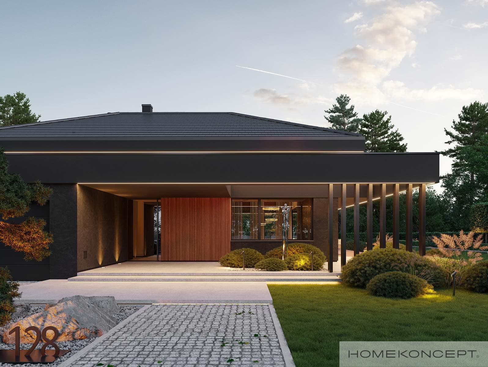 Nowoczesny H128 - widok z boku