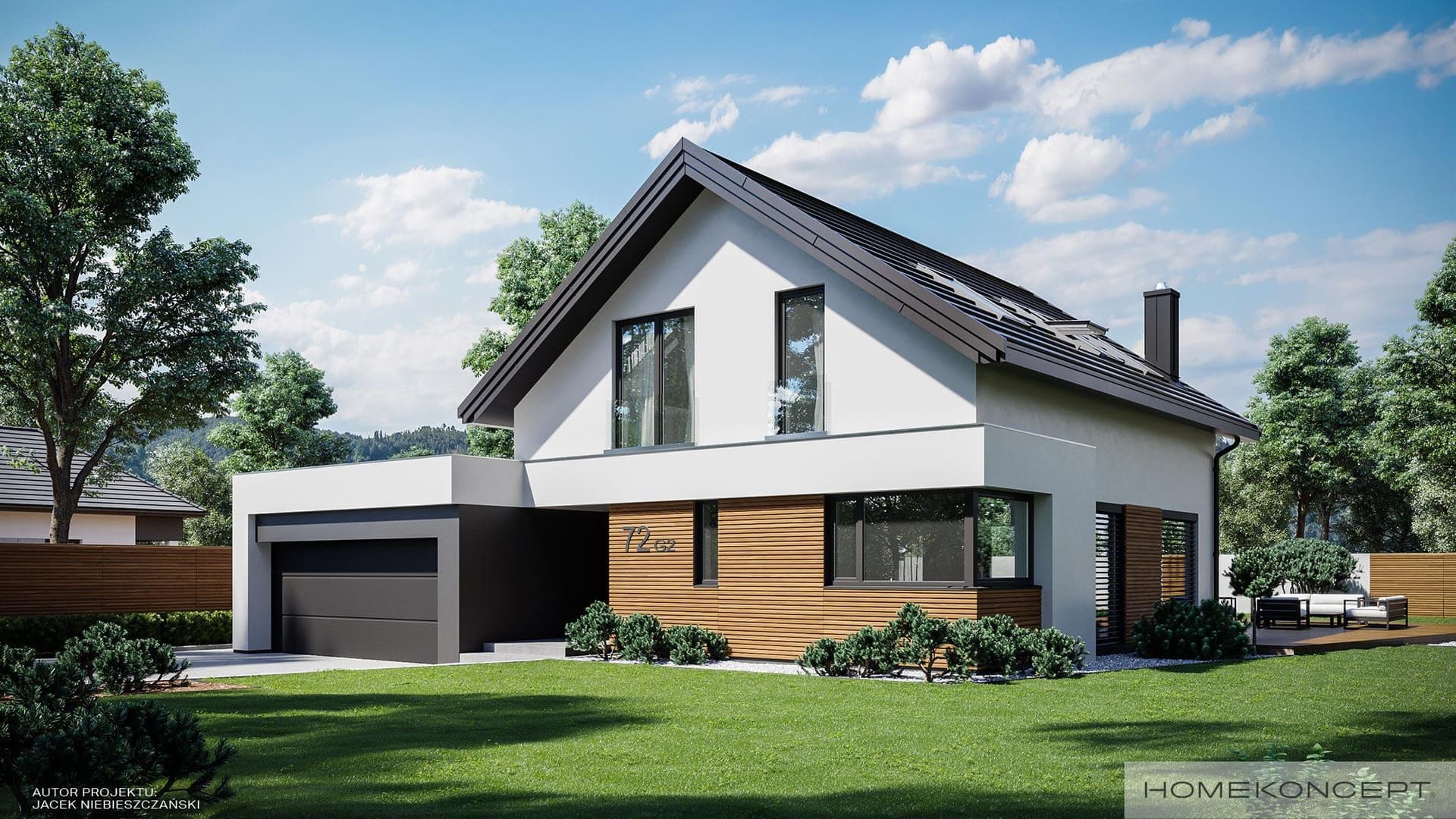 Nowoczesny Homekoncept 72 G2 - widok z boku