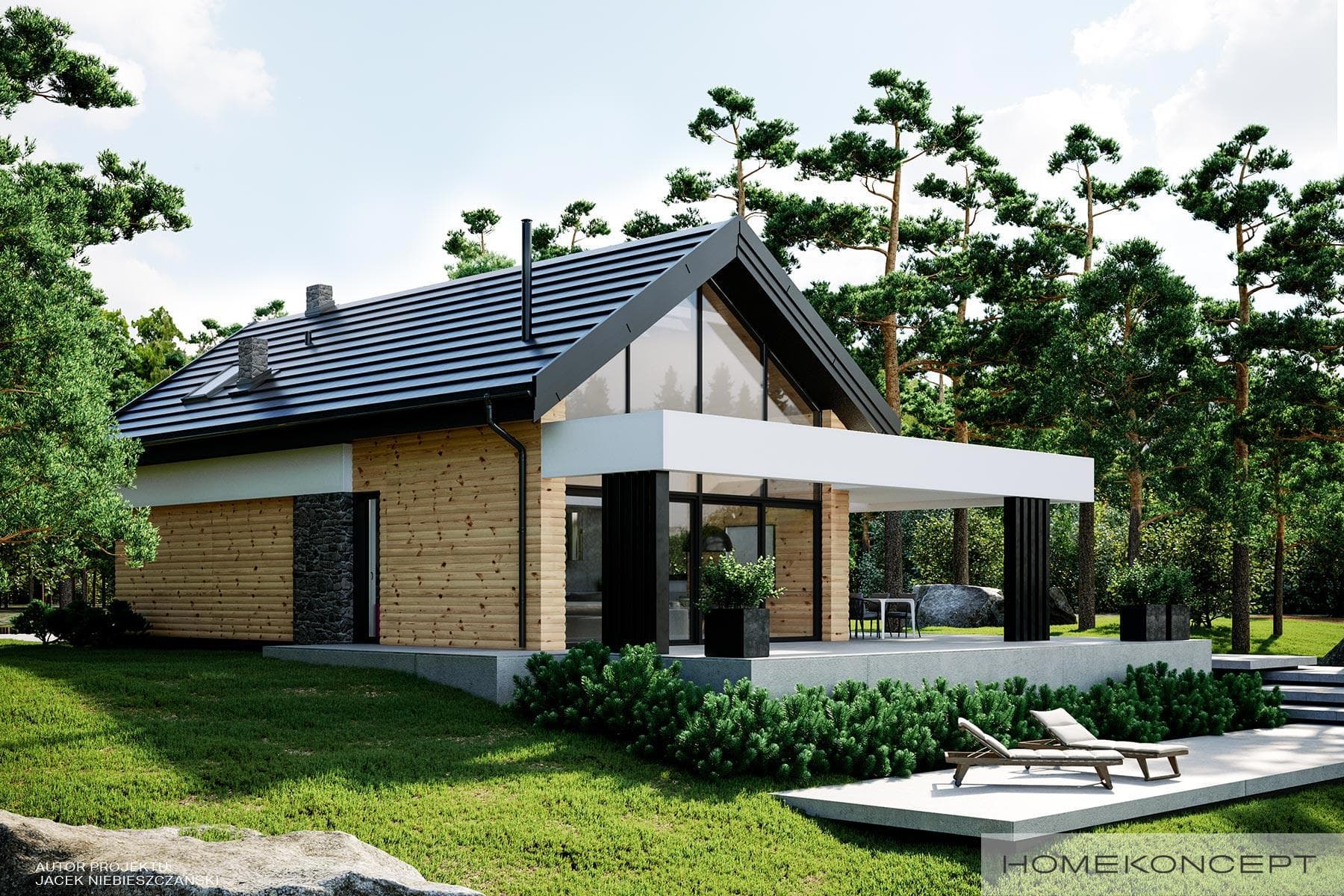 Nowoczesny Homekoncept 66 A - widok z boku